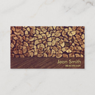 Elegant Firewood Beautician Business Card