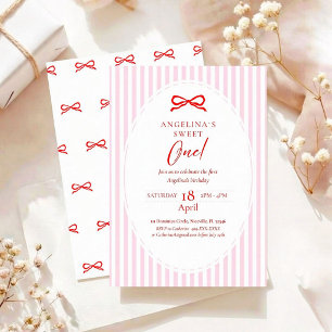 Elegant First Birthday Invitation. Invitation