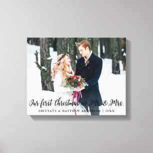 Elegant First Christmas as Mr. and Mrs. Canvas Print