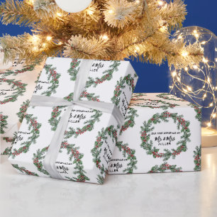 Elegant First Christmas as Mr. & Mrs.  Wrapping Paper