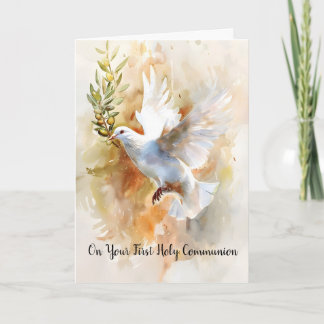 Elegant First Holy Communion Blessings Dove  Card