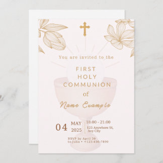 Elegant First Holy Communion Invitation