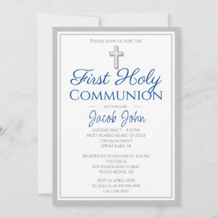 Elegant First Holy Communion Invites for Boys