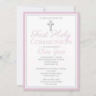 Elegant First Holy Communion Invites for Girls
