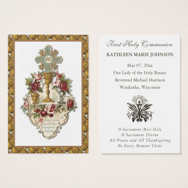 Elegant First Holy Communion Remembrance Holy  (Front & Back)