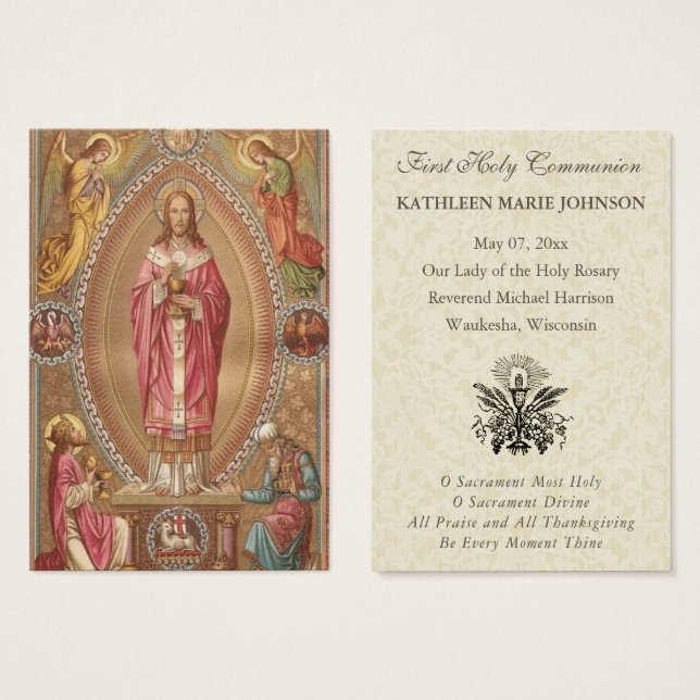 Elegant First Holy Communion Remembrance Holy  (Front & Back)