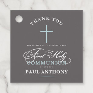 Elegant First Holy Communion Thank You Favour Blue Tags