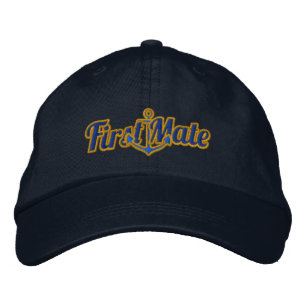 Elegant First Mate Nautical Anchor Embroidery Embroidered Hat