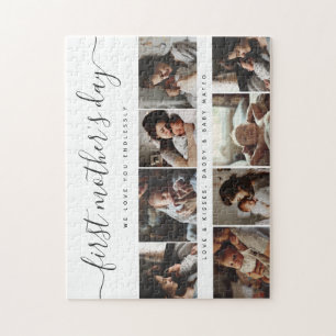 Elegant First Mother's Day Custom Photo Collage Jigsaw Puzzle