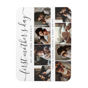 Elegant First Mother's Day Custom Photo Collage Magnet