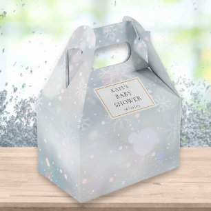 Elegant First Winter Snowflakes Baby Shower Favour Box