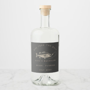 Elegant Fishing Themed Weekend Trip Bachelor Party Liquor Bottle Label
