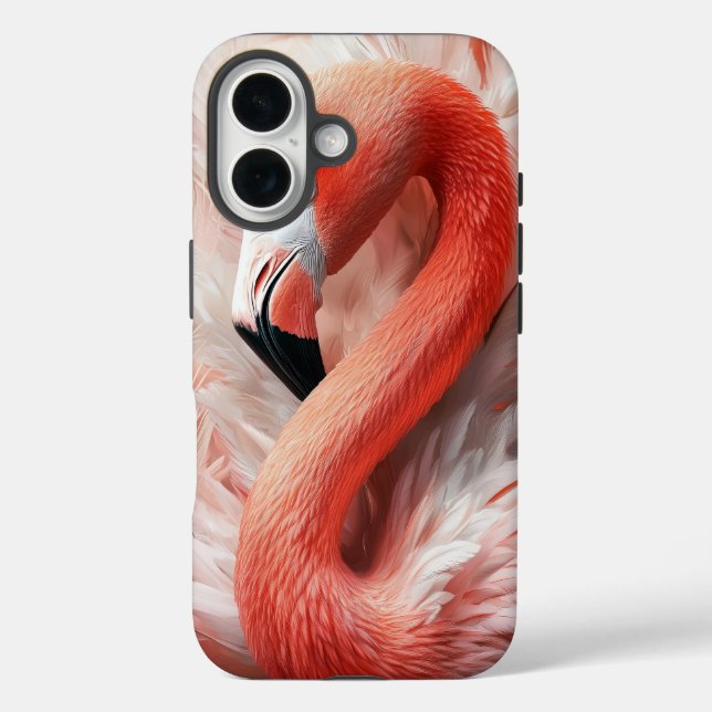 Elegant Flamingo Feather Phone Case  (Back)