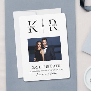 Elegant Flare Monogram Wedding Save the Date