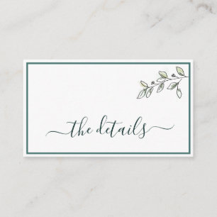 Elegant Flat Botanical Modern Green Twig Enclosure Card