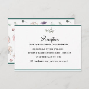 Elegant Flat Modern Botanical Green Twig Reception Invitation