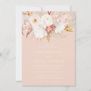 Elegant Flawless Floral Blush Botanical Wedding Invitation