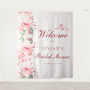 Elegant Flawless Sakura Pink Bridal Shower Welcome Tapestry