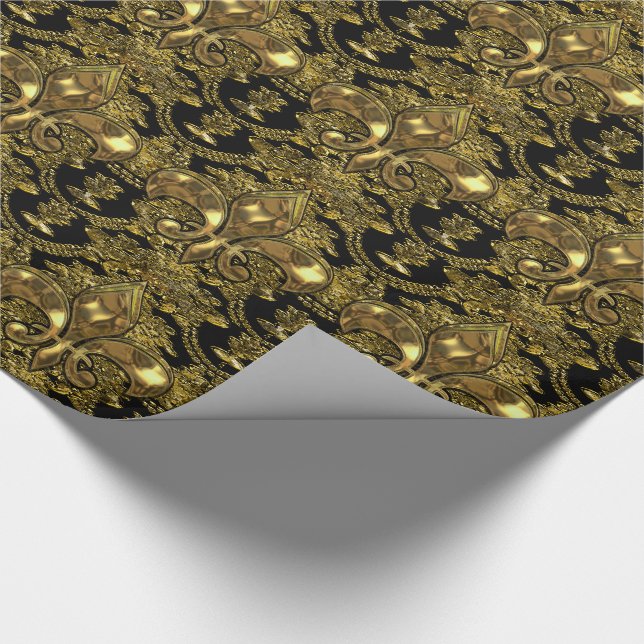 Elegant Fleur Baroque Elegant Wrapping Paper (Corner)