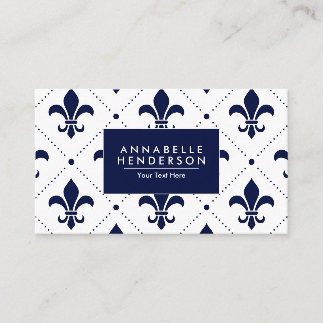 Elegant Fleur-de-lis Business Card (Front)