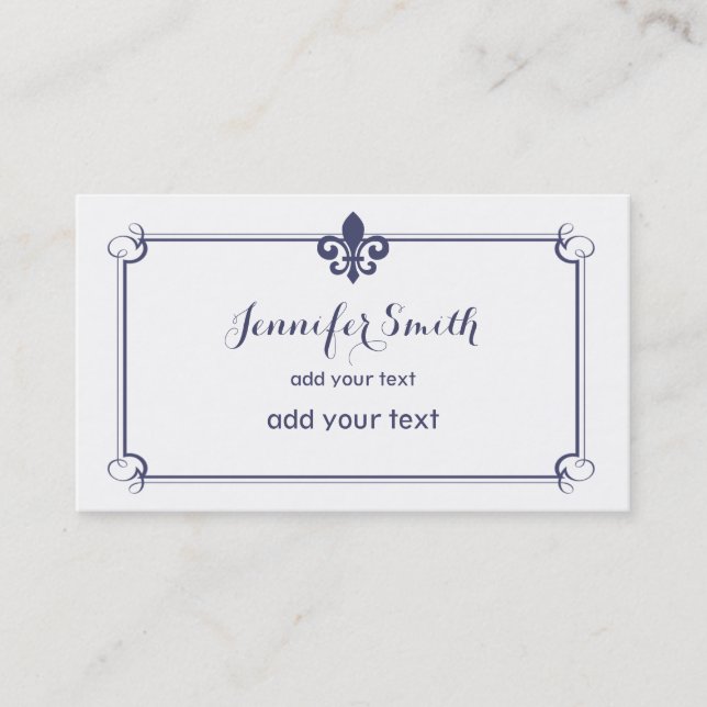 Elegant Fleur de Lis Business Card (Front)