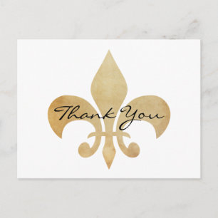 Elegant Fleur de Lis Thank You Postcard