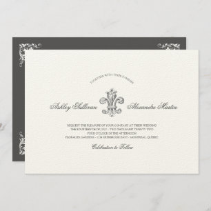 Elegant Fleur de Lis Wedding Combo Invitation