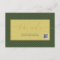 Elegant fleur de lis wedding guest details QR code