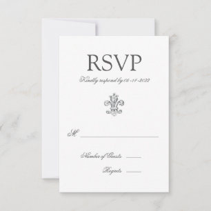 Elegant Fleur de Lis Wedding RSVP 2