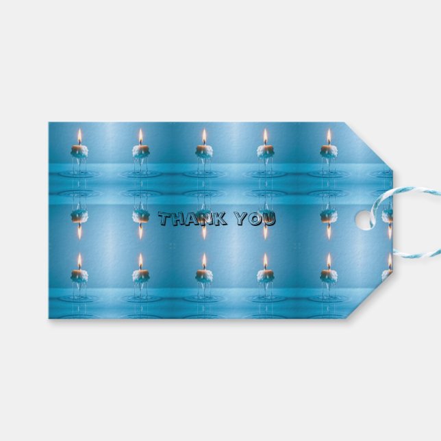 Elegant Floating Candle Gift Tags (Front (Horizontal))