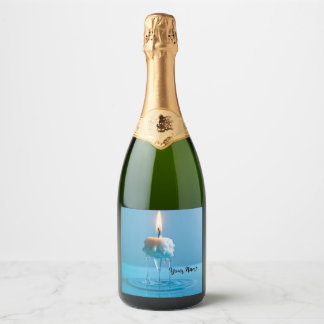 Elegant Floating Candle Sparkling Wine Label