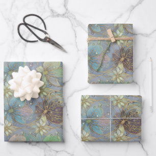 Elegant Flora Design Luxury Matte Gift  Wrapping Paper Sheet