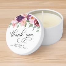 Elegant Floral 100th Birthday Party Thank You