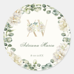 Elegant Floral 15th Birthday Quinceanera Classic Round Sticker