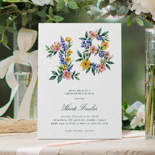 Elegant Floral 18' Botanical 18th Birthday Invitation