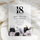 Elegant Floral 18th Birthday Party Invitation<br><div class="desc">Milestone 18th birthday party invitations featuring a classic white background,  rustic watercolor florals,  and a elegant eighteen birthday celebration text template that is easy to personalise.</div>