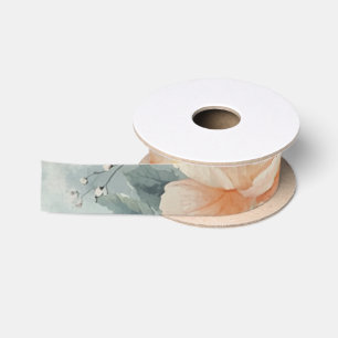 Elegant Floral 1.5" Wide Satin Ribbon