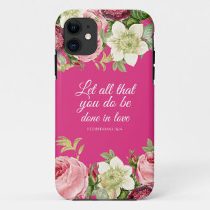 Elegant Floral 1 Corinthians 16: 14    Case-Mate i iPhone Case