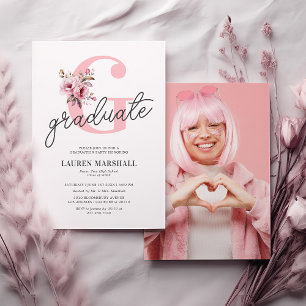 Elegant Floral 2026 Photo Graduation Party Invitation