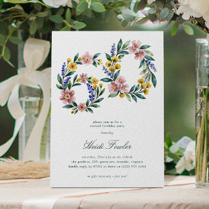 Elegant Floral 60' Botanical 60th Birthday Invitation