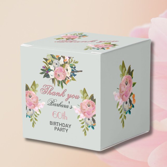 Elegant Floral 60th Birthday  Favour Box (Creator Uploaded)