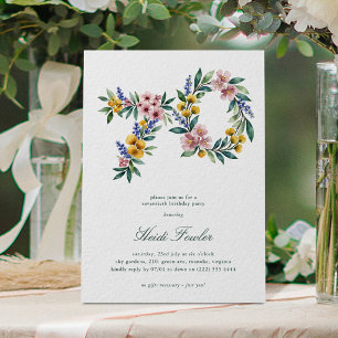 Elegant Floral 70' Botanical 70th Birthday Invitation
