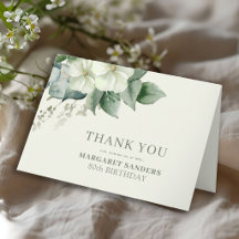Elegant floral 80th birthday