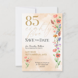 Elegant Floral 85th Birthday - 85 Years Party Save The Date