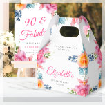 Elegant Floral 90th Birthday Favour Box<br><div class="desc">Looking for the perfect favour boxes for your upcoming 90th birthday party? Look no further than our beautiful watercolor spring floral design favour boxes! Featuring a stunning floral design in bright and bold colours, these boxes are sure to delight your guests and add a touch of elegance to your celebration....</div>
