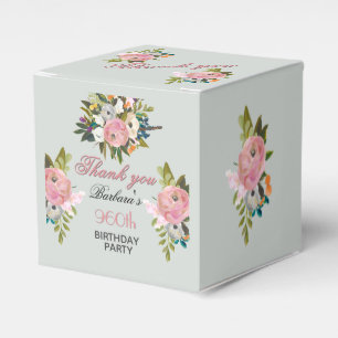 Elegant Floral 90th Birthday  Favour Box
