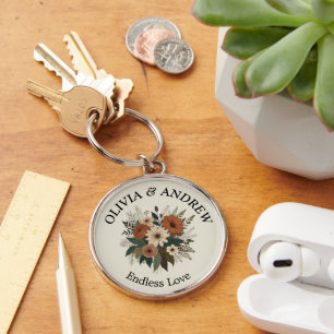 Elegant floral accents and colour palette Key Ring