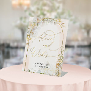 Elegant Floral Advice and Wishes Pedestal Sign