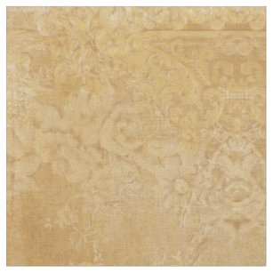 Elegant Floral Amber Gold French Vintage Wallpaper Fabric