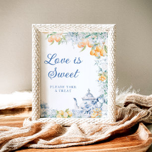 Elegant Floral and Lemons Love is Sweet Poster